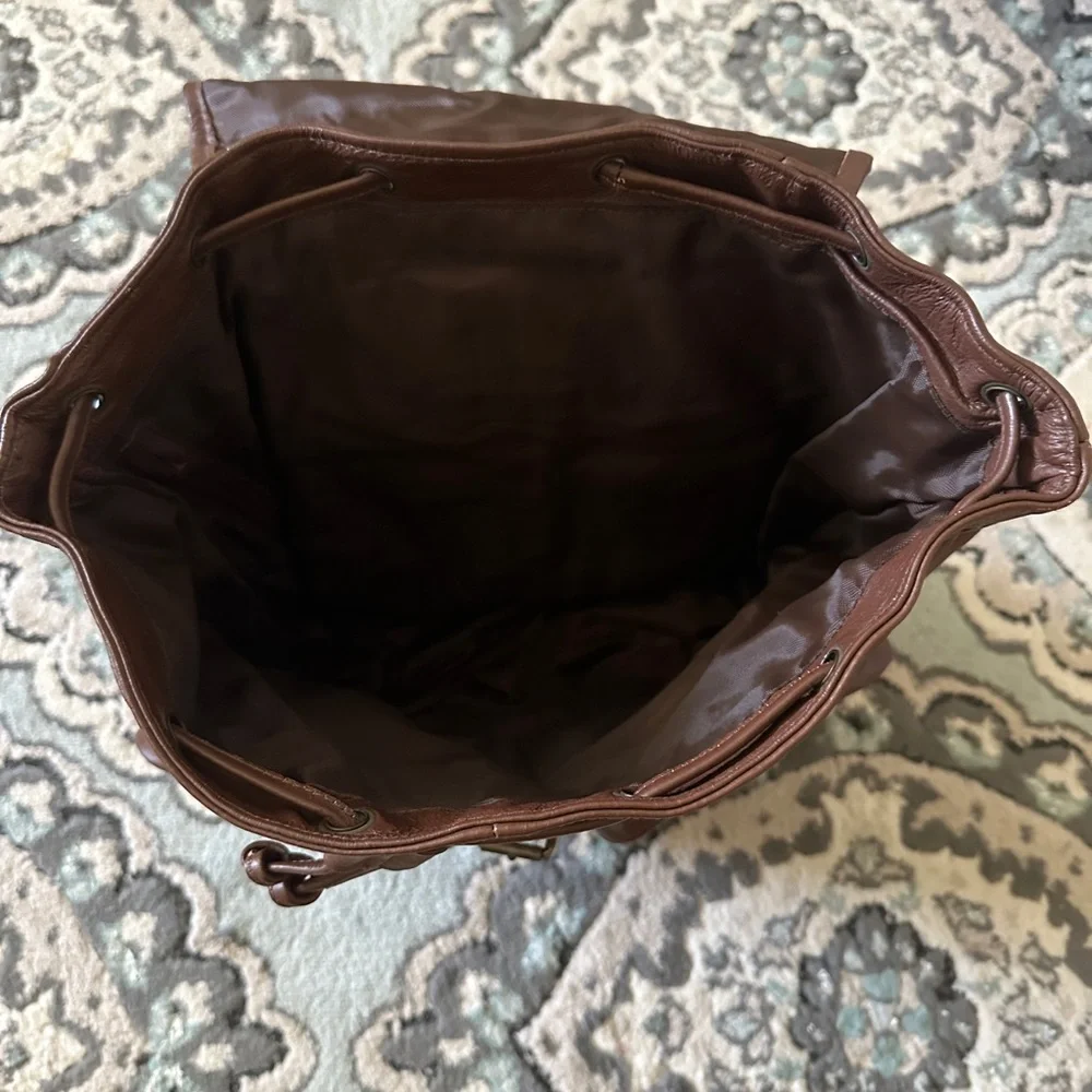 Brown Leather Men's Backpack